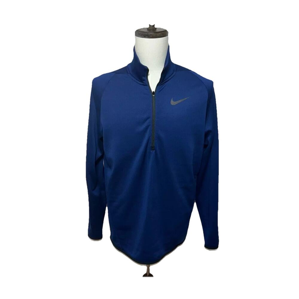 Nike Sweater‎ Mens Medium Blue Therma Dri-Fit 1/4 Zip Pullover Sweatshirt